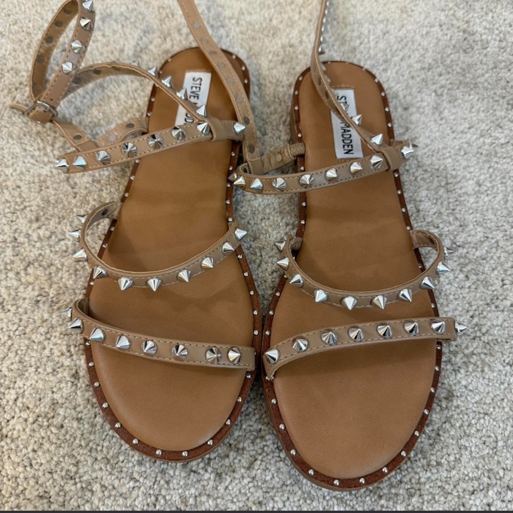 Steve Madden Nude/Tan Studded Strappy Sandals